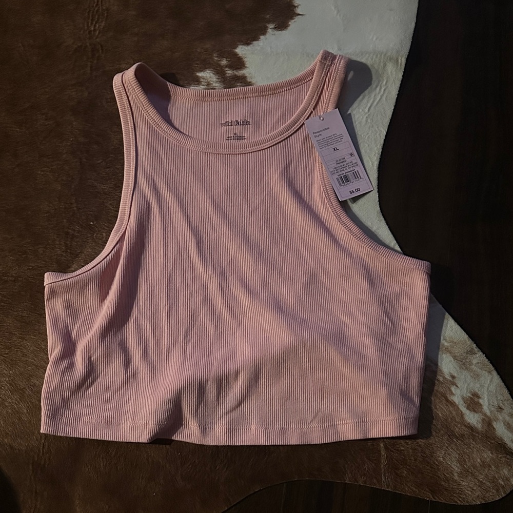 Wild Fable Light Pink Ribbed Crop Top